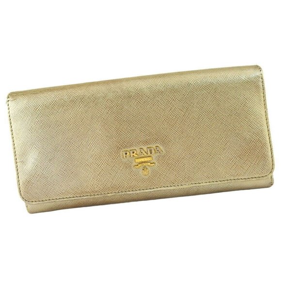 PRADA Long Wallet Logo Safiano Leazer Auth USED G1607 - Picture 1 of 10